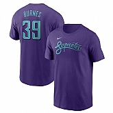 Men's Arizona Diamondbacks #39 Corbin Burnes Purple 2025 City Connect Name & Number T-Shirt,baseball caps,new era cap wholesale,wholesale hats